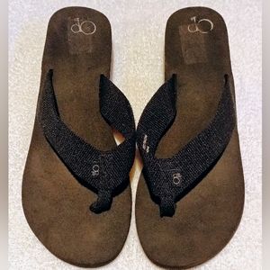 OP Black Wedge Flip Flops Women's Size 11